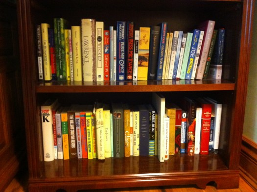 Some shelves from the living room/library...