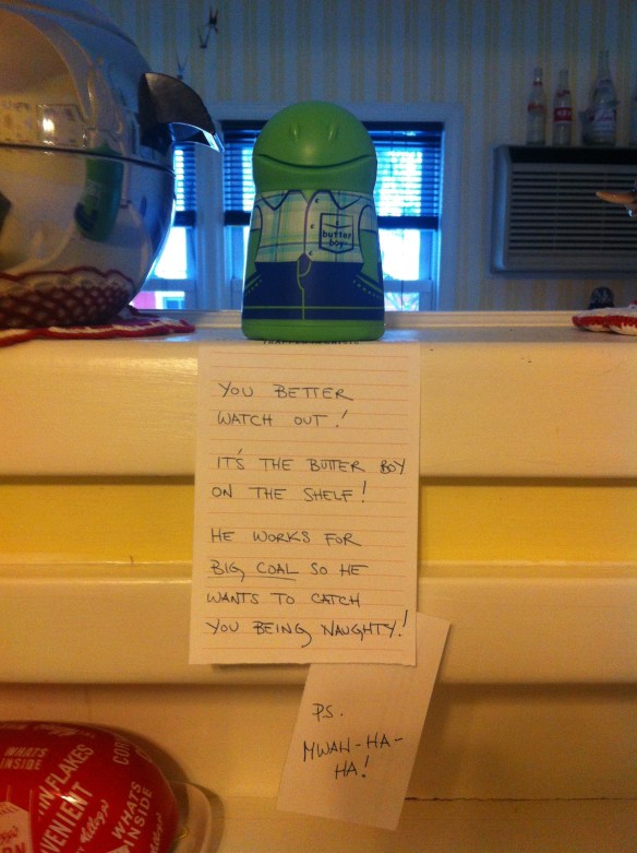 See? He's a lobbyist for Big Coal! (These ideas seem like good ones at 6 a.m.)