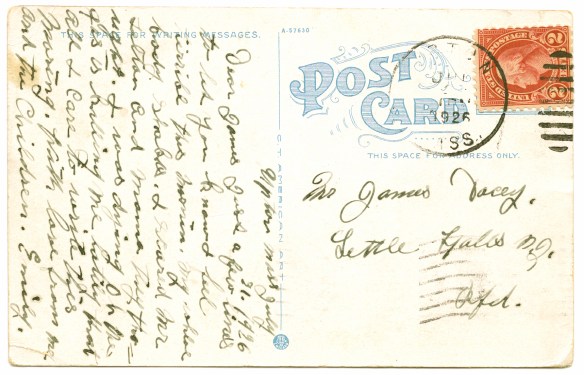 postcard back